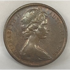 AUSTRALIA 1966 . ONE 1 CENT COIN . VARIETY . BLUNT WHISKER